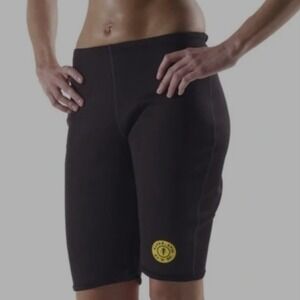 Gold's Gym Black Neoprene Rene Sauna Bike Shorts‎ Adjustable Waist Size M/L